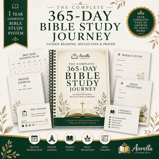 The Complete 365-Day Bible Study Journey — A Full Year of Guided Reading, Reflection & Prayer